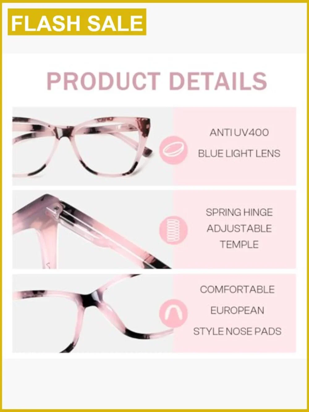 Oversized Cat Eye Blue Light Blocking Reading Glasses Spring Hinge Women's
